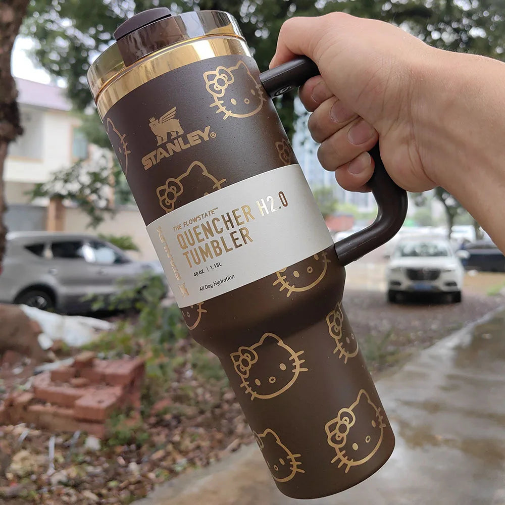 Stanley Quencher H2.0 Tumbler With Handle And Straw Flowstate Lid For Travel Cup Holder