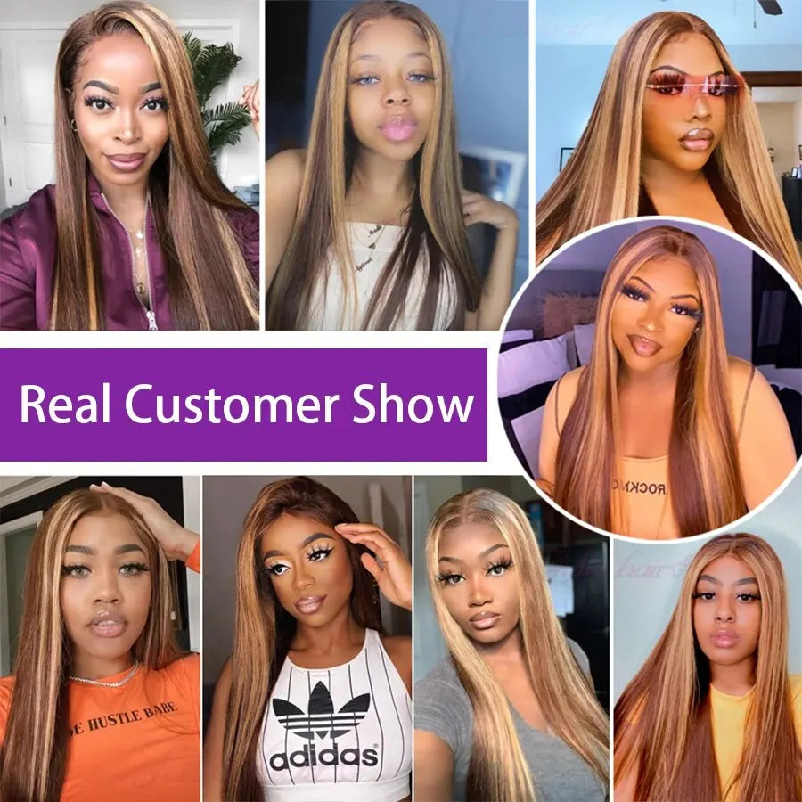 YesWigs Highlight 100 Brazilian Human Hair Lace Front Wig