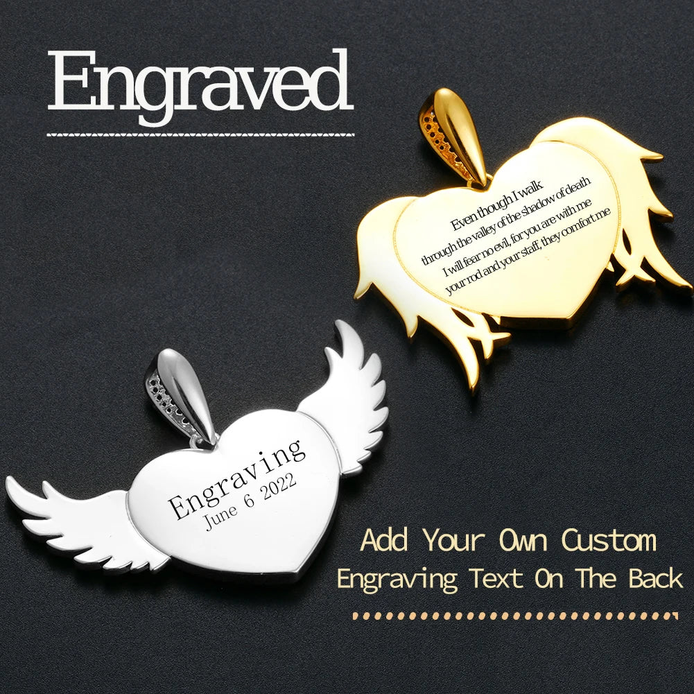 TUHECN Custom Memory Medallion Heart Photo Pendant Necklace