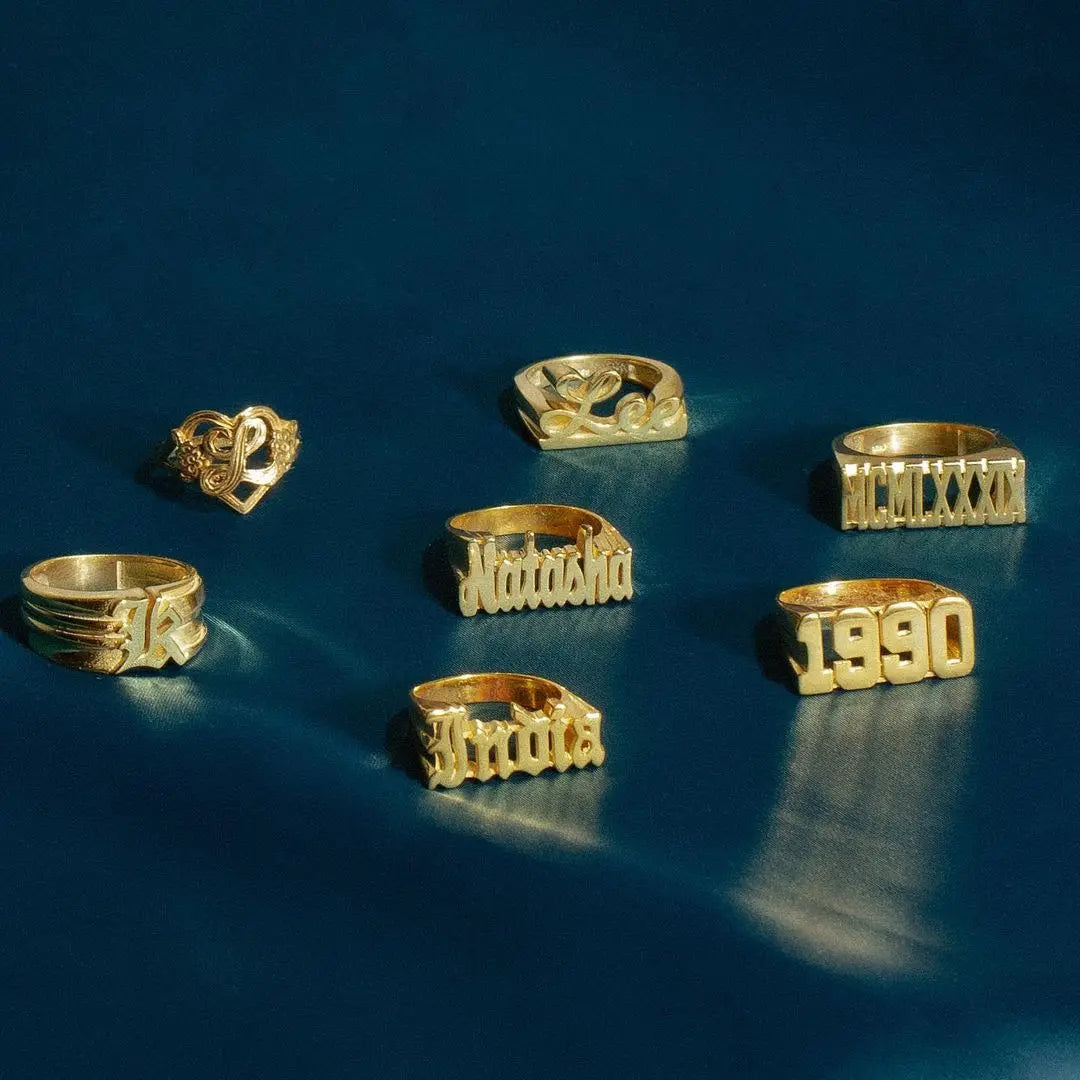 DUOYING Custom Name Ring 3D Letter Jewelry For Women