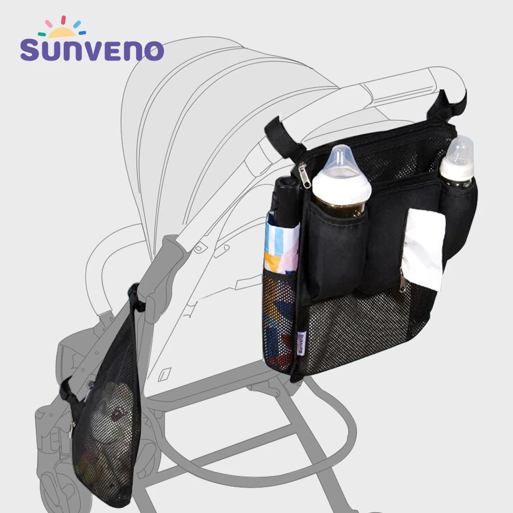 Sunveno Stroller Organizer Bag For Baby Pram Storage