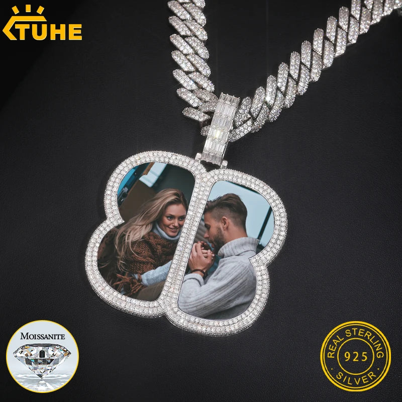 TUHE Custom Photo Pendant Necklace For Men Moissanite