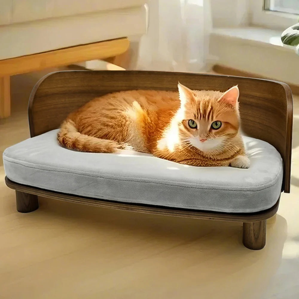 Borwartcn Elevated Dog Bed Solid Wood Legs Removable Cover