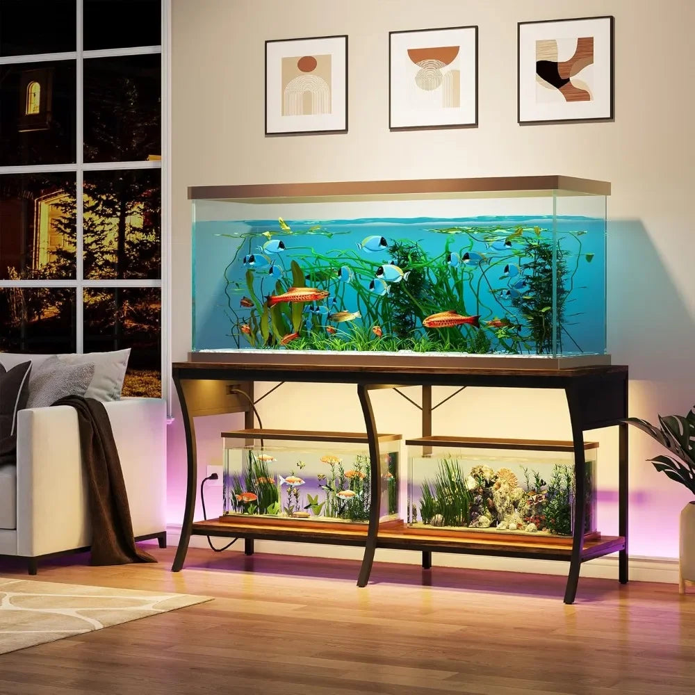 Hign Concerned Fish Tank Stand Two Tier With Led Lighting