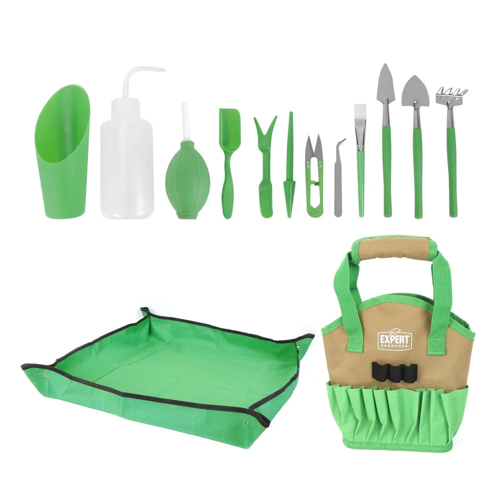 XMSJ 14 Piece Indoor Gardening Tool Set Stainless Steel