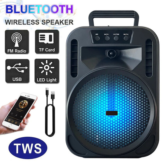 CURUK Portable Bluetooth Speaker With Led Lights Karaoke