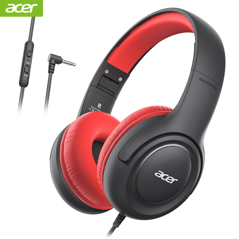 Acer Kids Headphones Wired For School With Volume Limiter