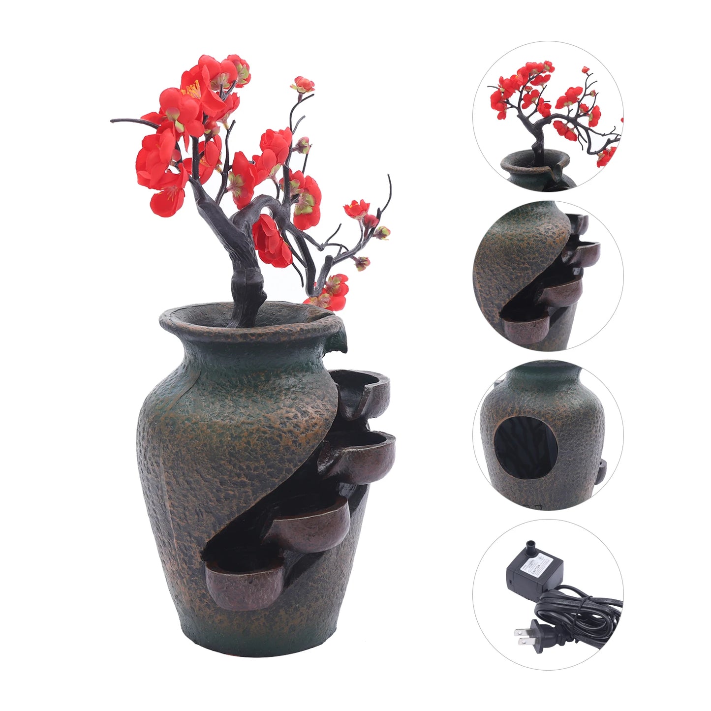 Hign-concerned Water Fountain With Rock LED Mist Vase