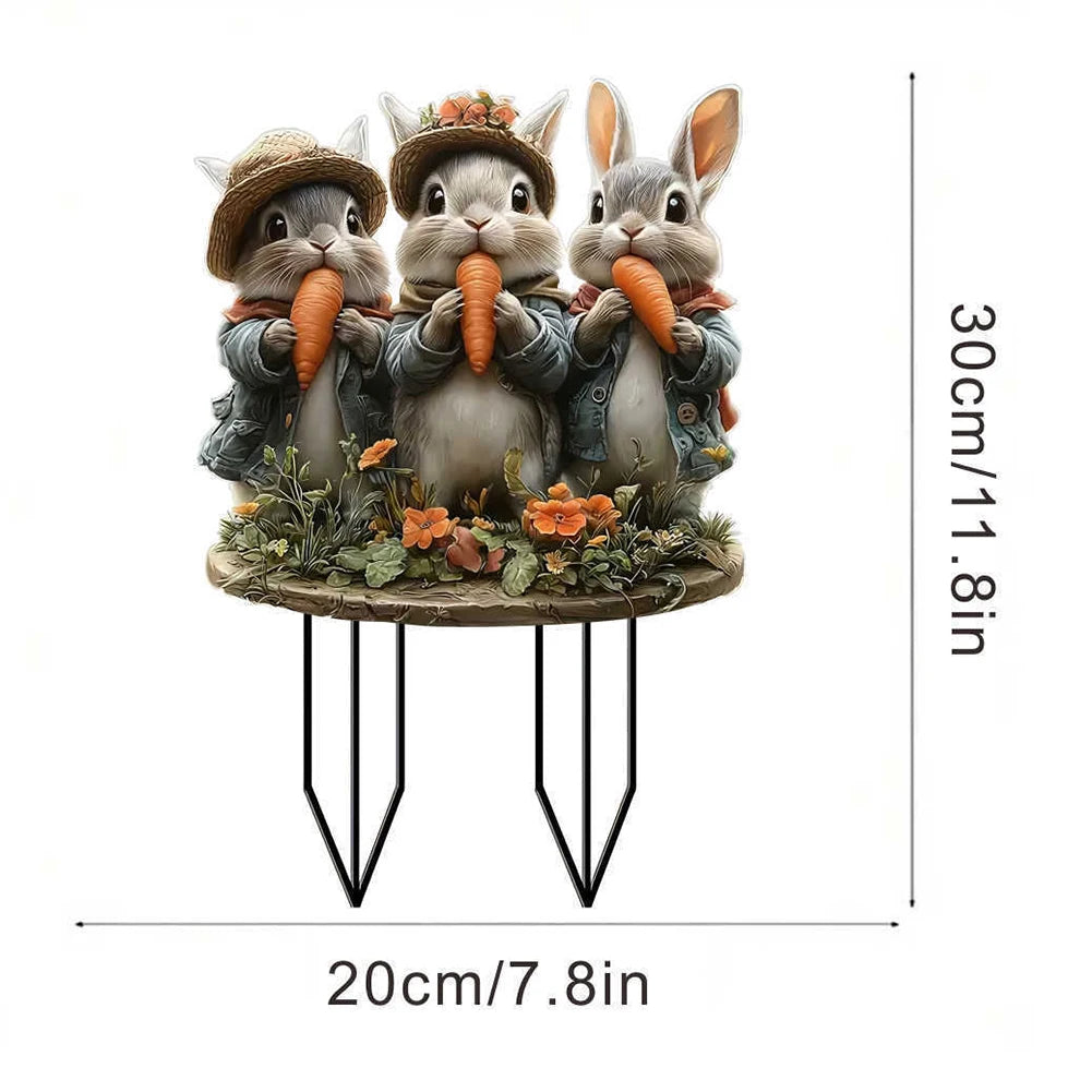 Easter Garden Stake Decor Multi-Function Courtyard Statue High-Quality Acrylic Figurine Waterproof Patio Sculpture Outdoor Decor