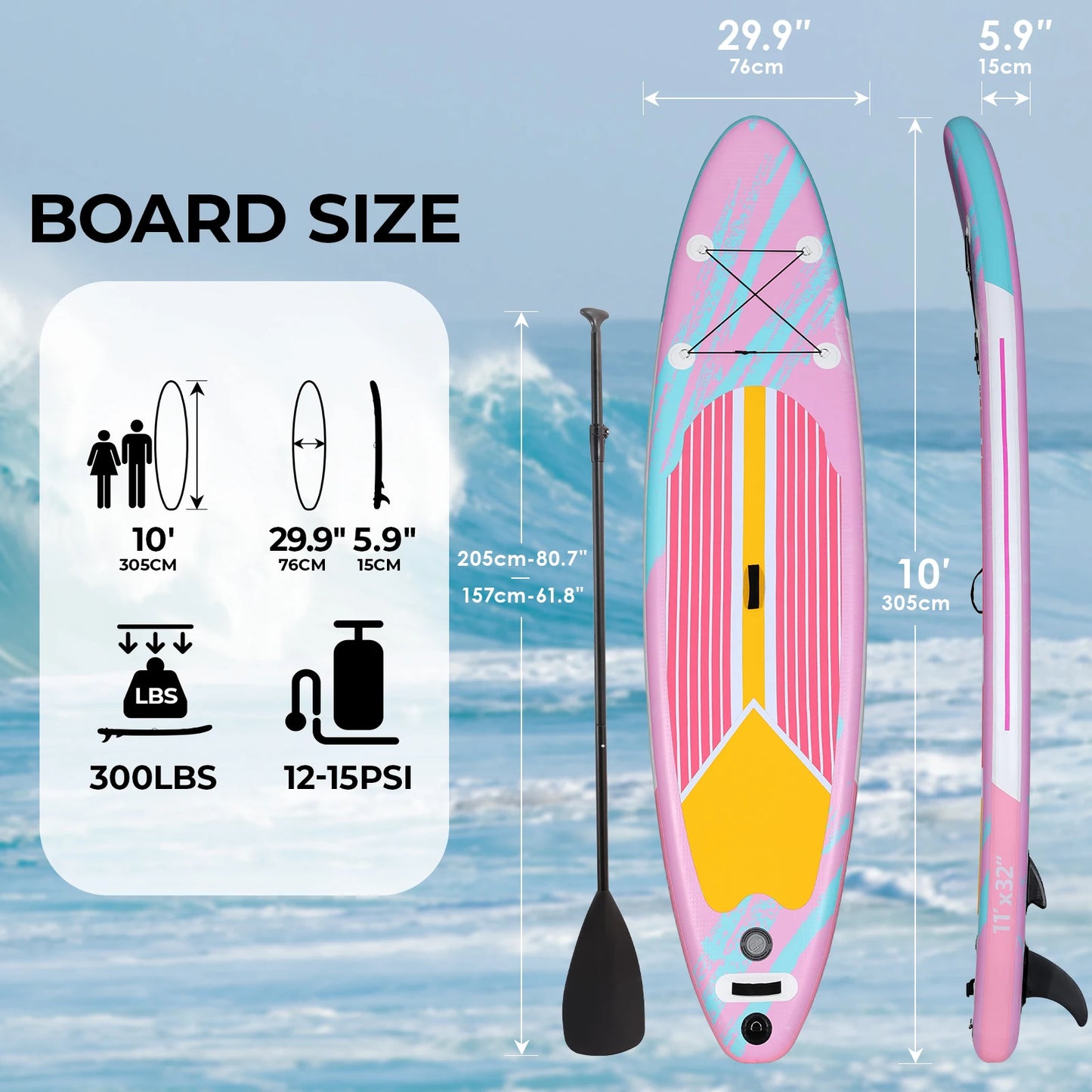 TLGREEN Inflatable Stand Up Paddle Board with Accessories
