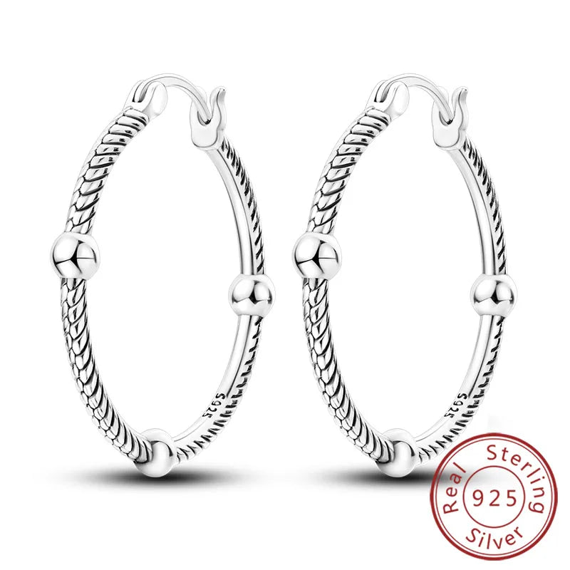 925 Sterling Silver Hoop Earrings Square Circle Heart