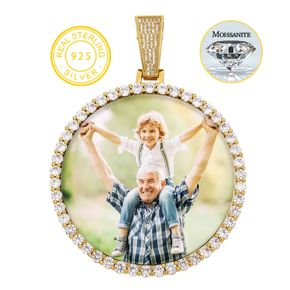 TUHECN Moissanite Pendant Necklace 925 Sterling Silver