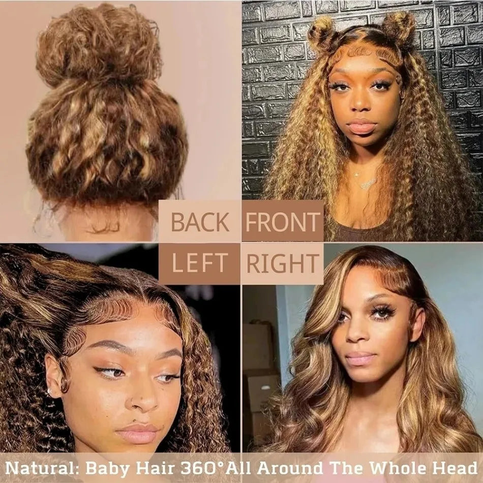 FroloCap 360 Full Lace Wig Human Hair Deep Wave Frontal