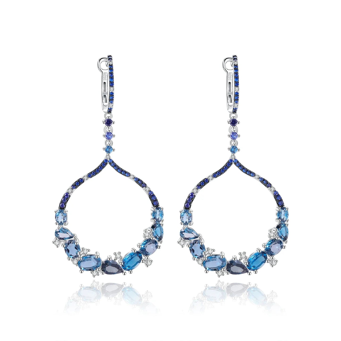 GEM'S BALLET Gemstone Dangle Earrings Sterling Silver