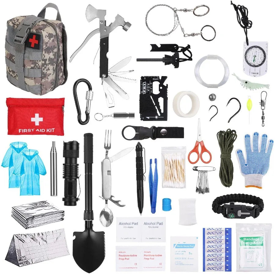 Electric 125Pcs Survival Kits Emergency Gear First Aid Set