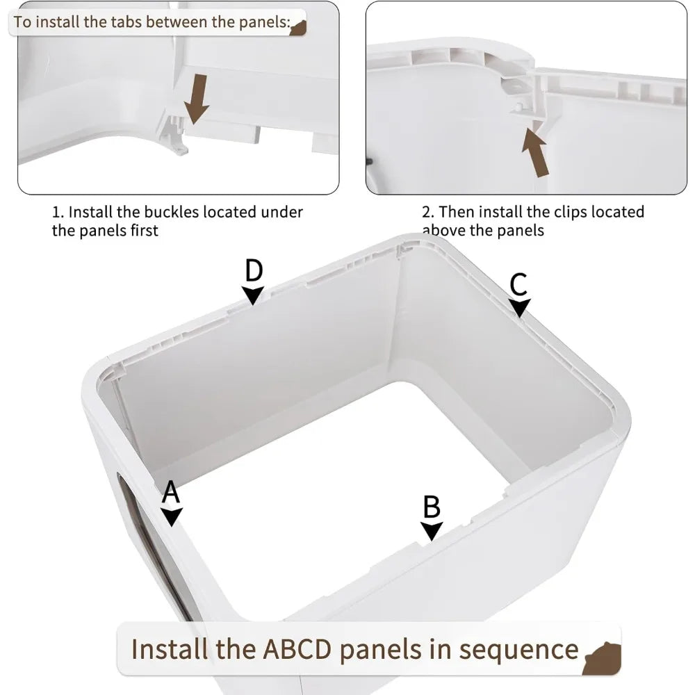 Hign-concerned Foldable Cat Litter Box With Drawer And Lid