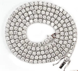 S925 Sterling Moissanite Tennis Necklace Unisex Jewelry