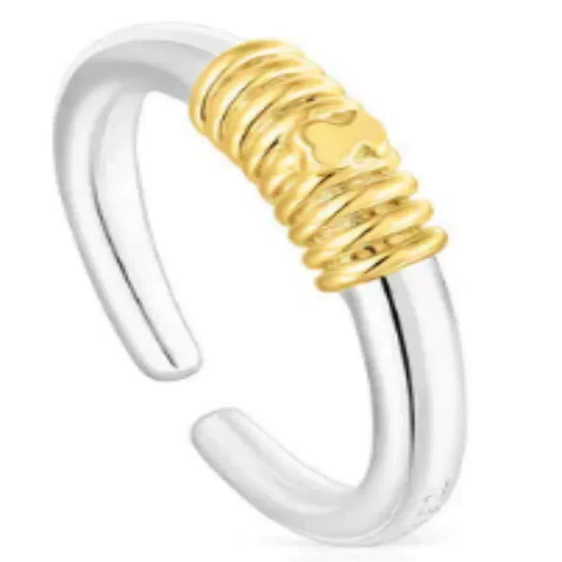 Hign-concerned Silver Bear Jewelry Hollow Doll Ring