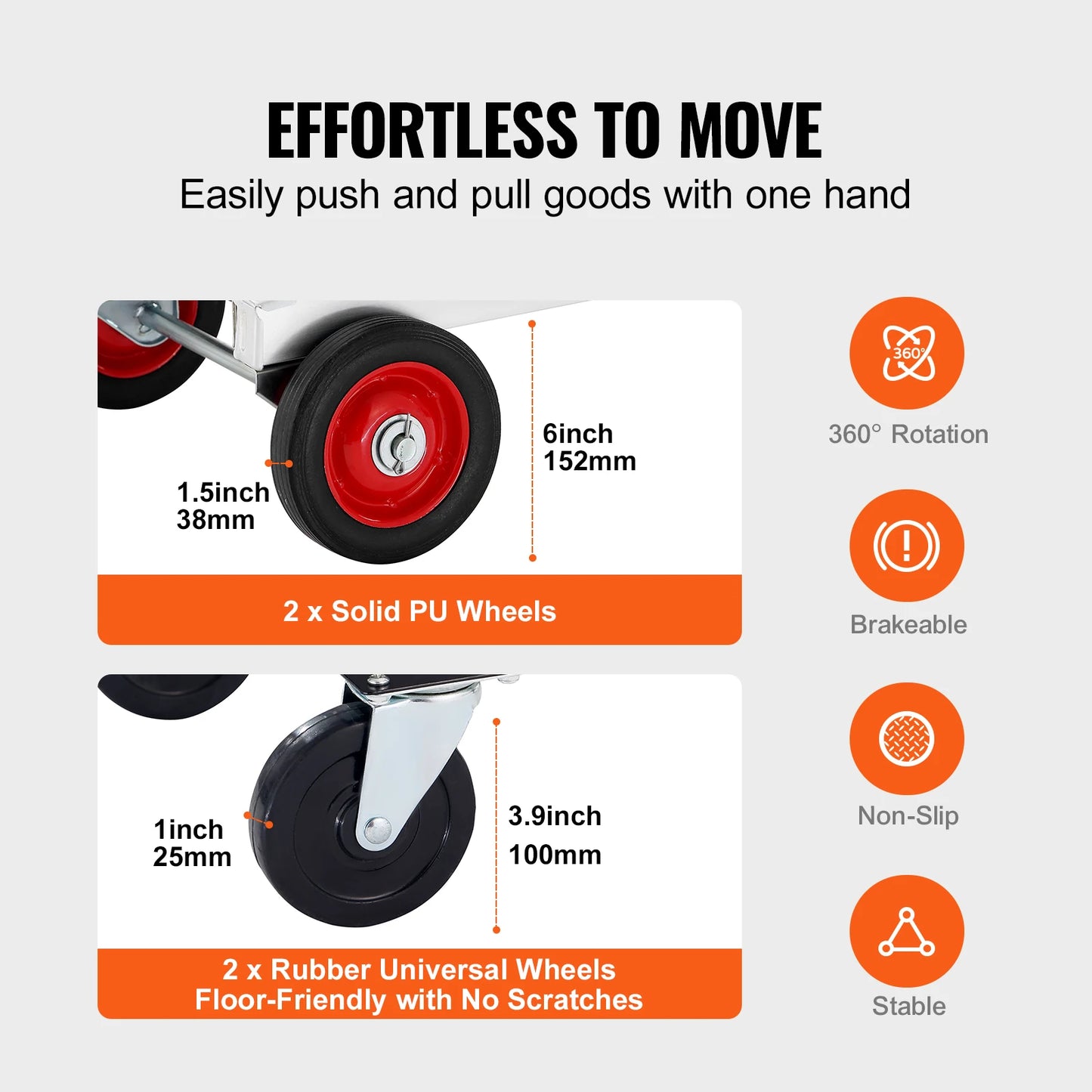 SucceBuy Folding Hand Truck Dolly With Wheels For Transport