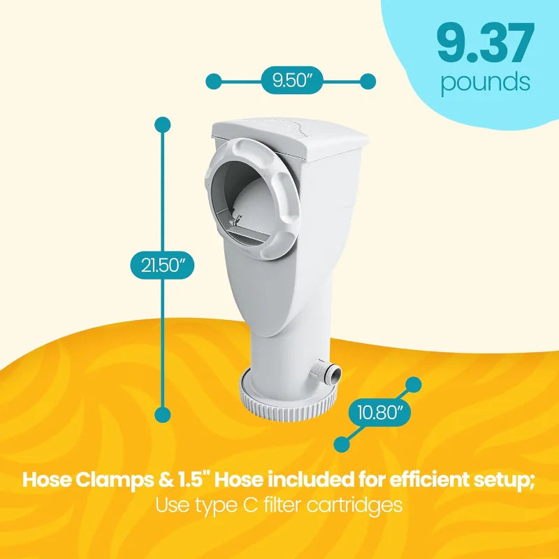 XMSJ Funsicle SkimmerPlus Pool Filter Pump 1500 GPH