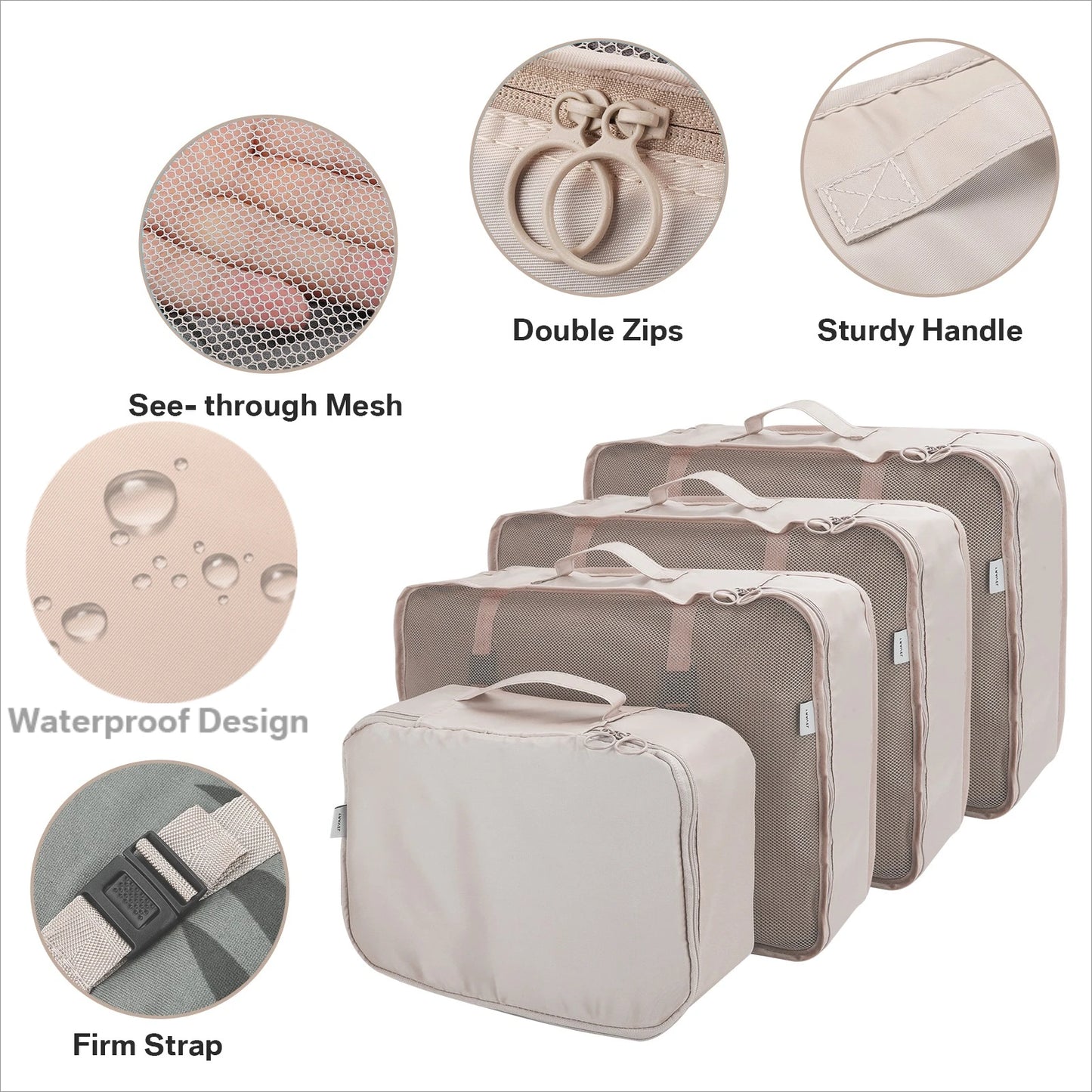 Travel Packing Cubes Organizer Set Waterproof With Shoe Bag