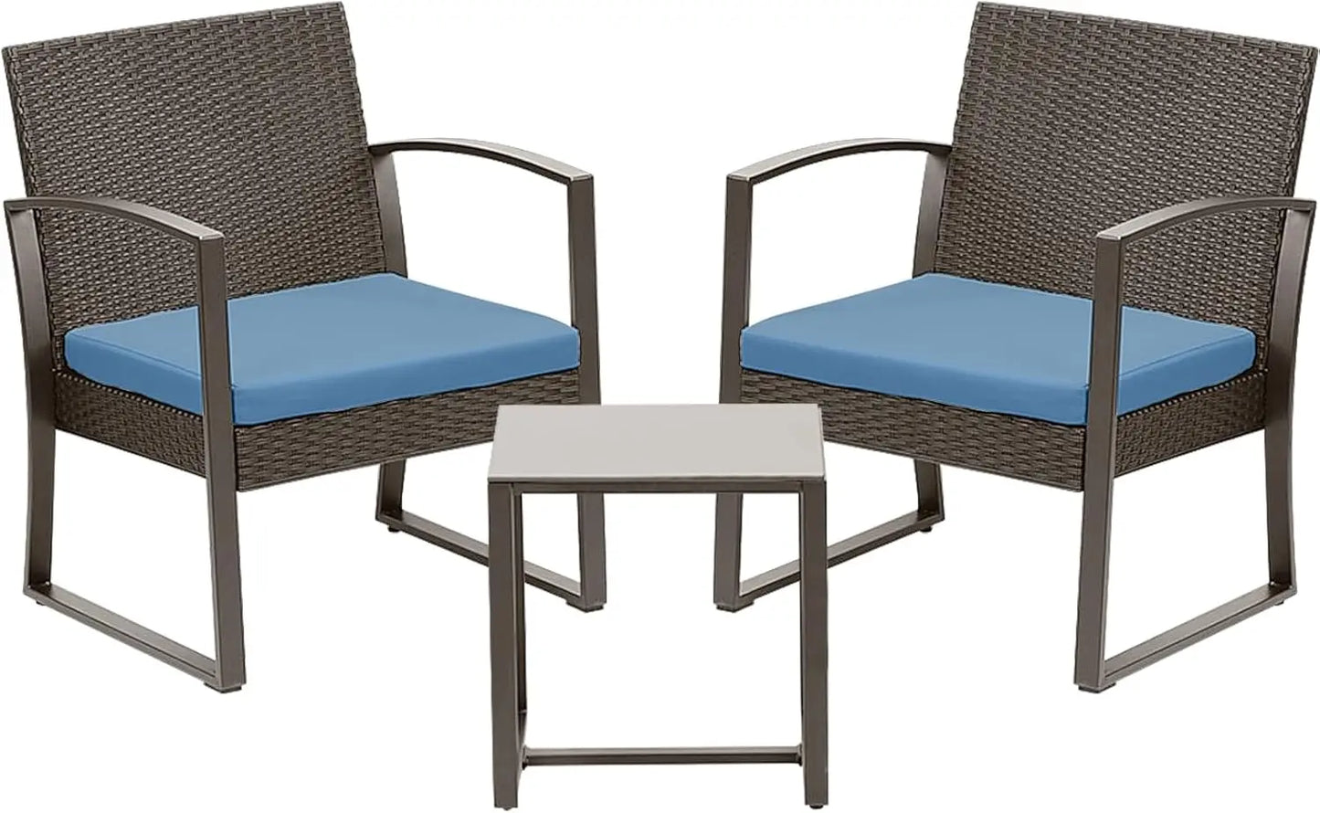 General Use Outdoor Patio Set With Wicker Chairs And Table