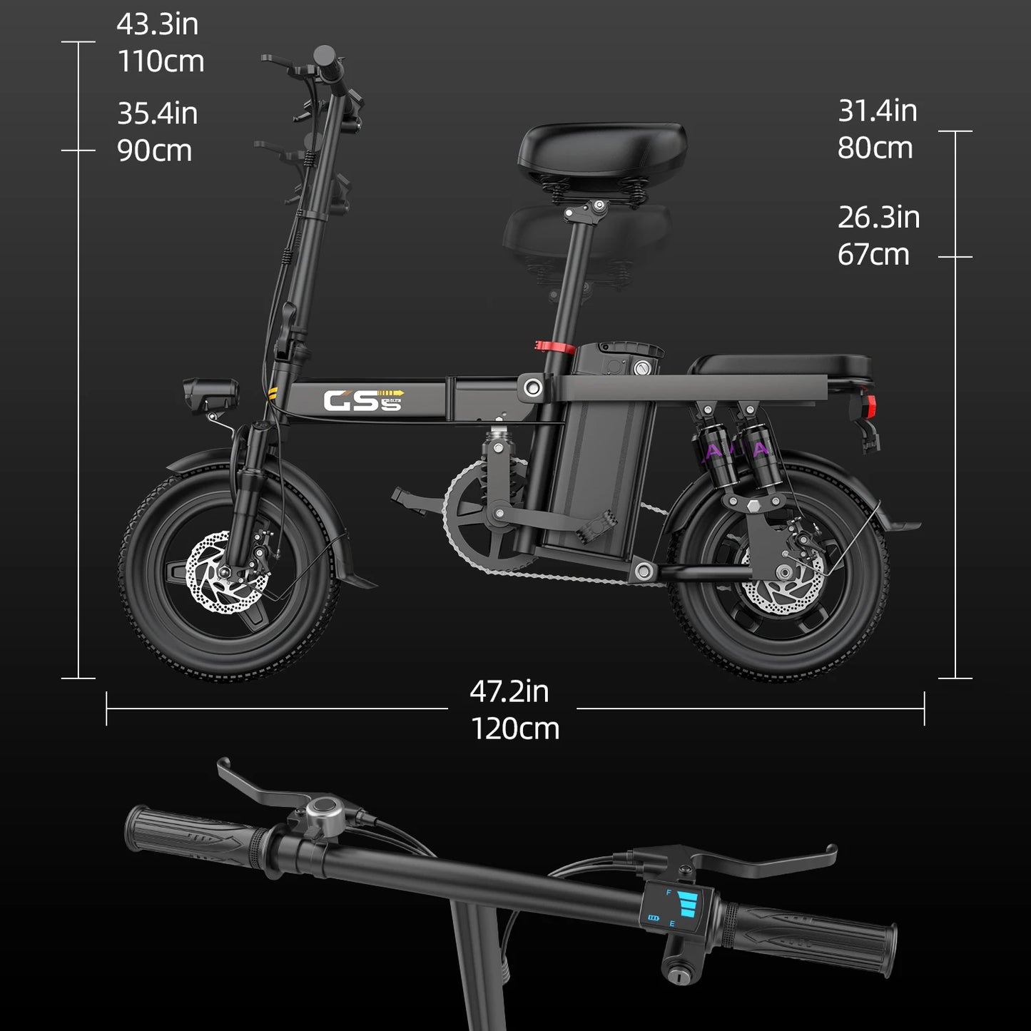 Folding Electric Bike for Adults 750W Peak Motor 48V Battery