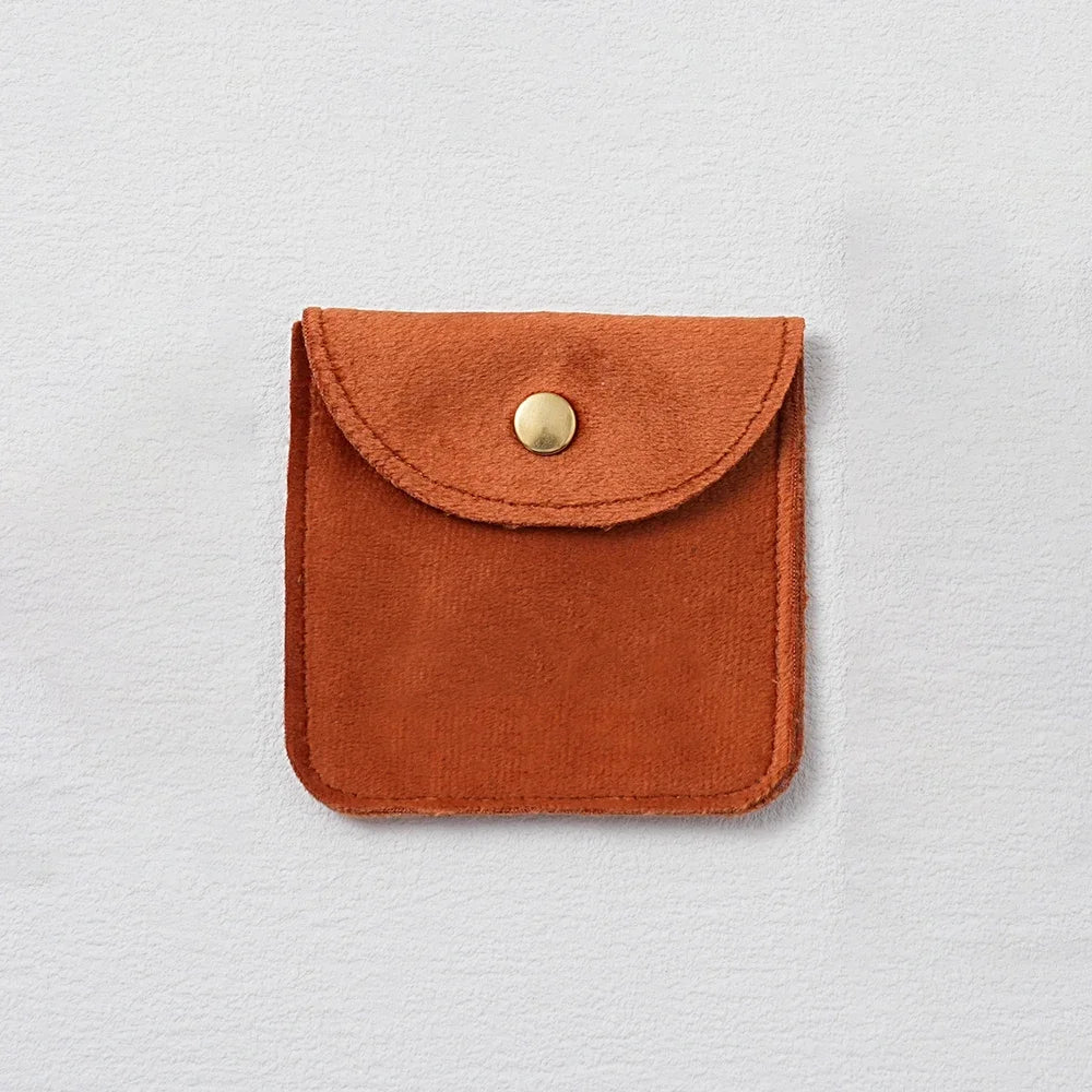 CN Velvet Jewellery Packaging Pouches 10 Pcs Snap Button Bags For Rings Earrings Bracelet Necklace Storage Gift