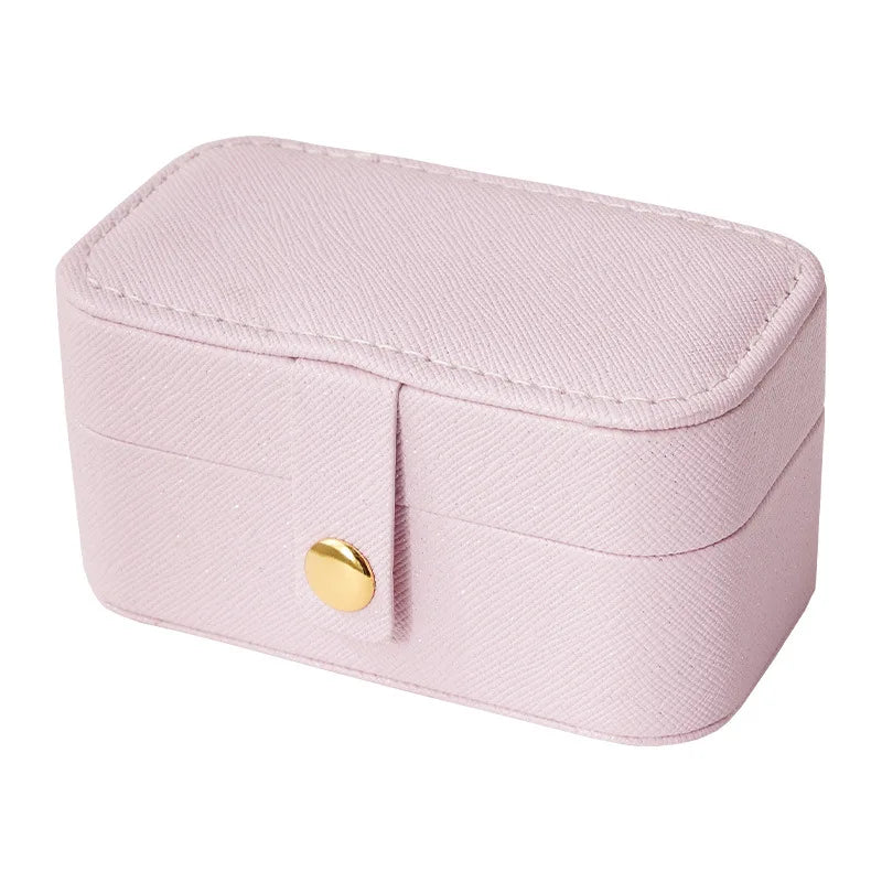 Leather Jewelry Box Mini Earring Ring Lipstick Organizer