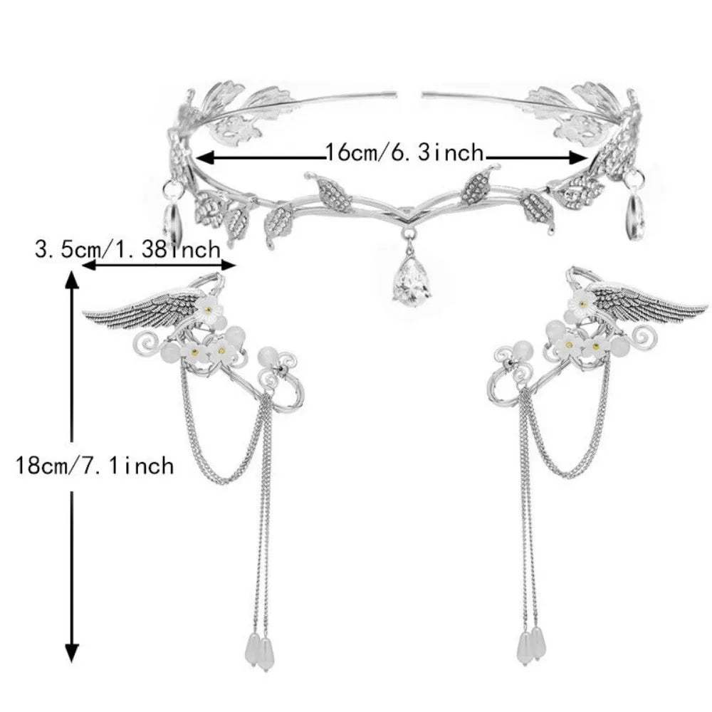 ZhejiangHign-concerned Rhinestone Leaf Tiara Headband Bridal