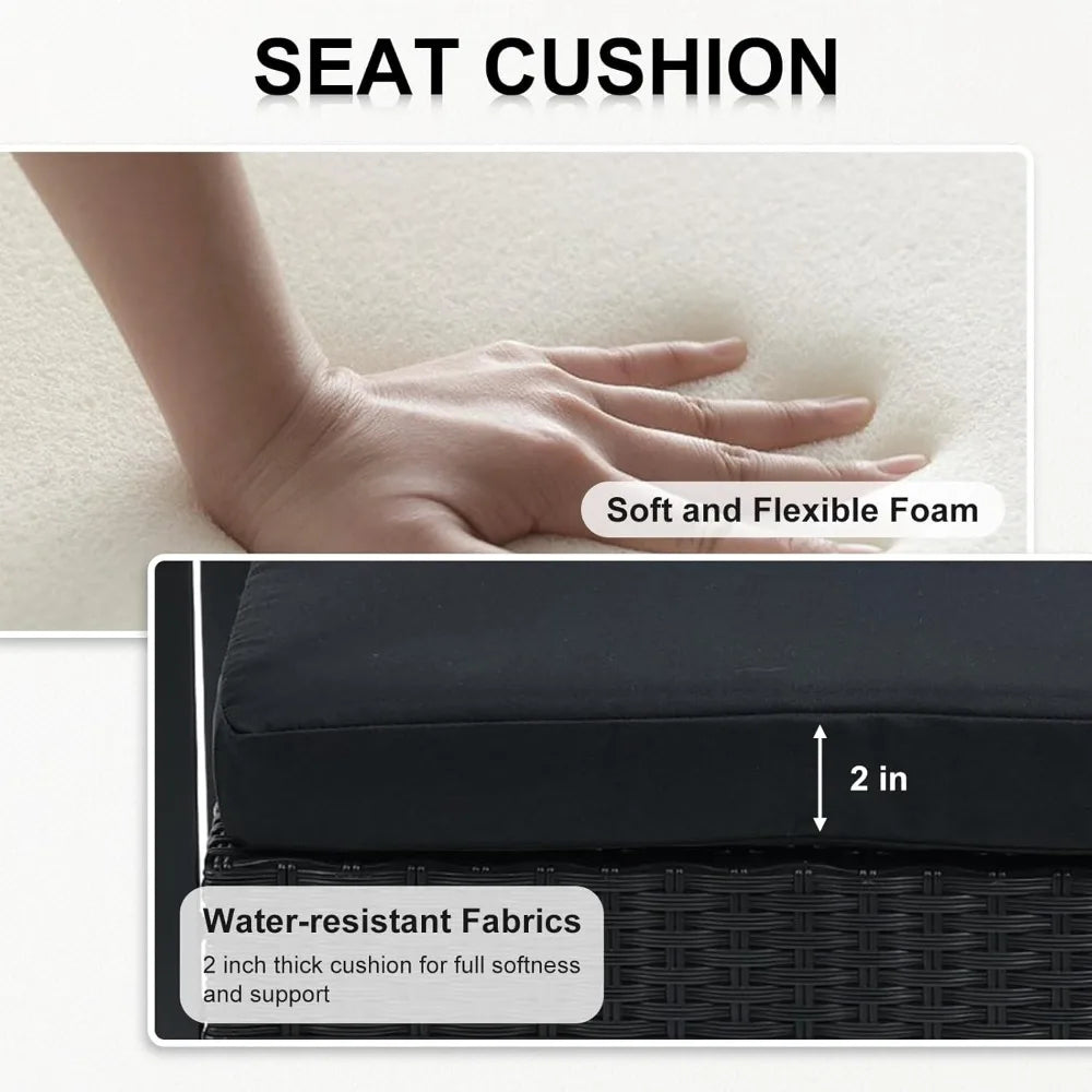 General Use Outdoor Patio Set With Wicker Chairs And Table