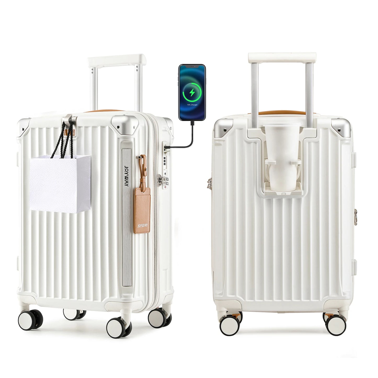 Joyway Expandable Luggage With Cup Holder Spinner Wheels