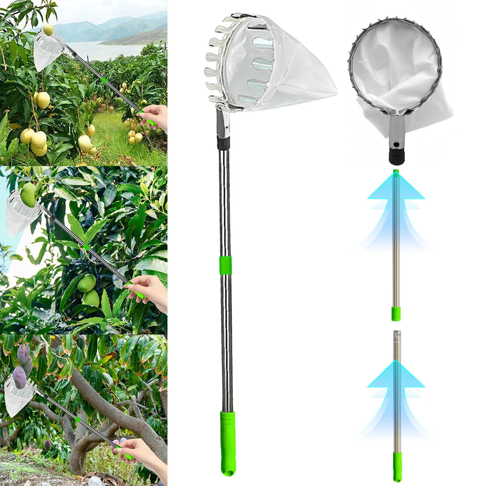 Shunmaii Fruit Picker Pole With Storage Bag Stainless Steel