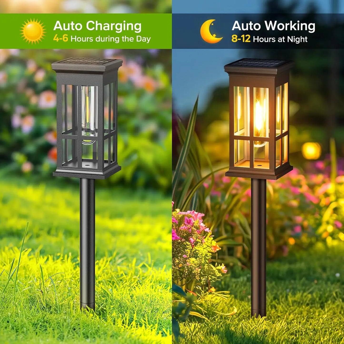 KPSTEK Solar Pathway Lights Outdoor LED Garden Lighting