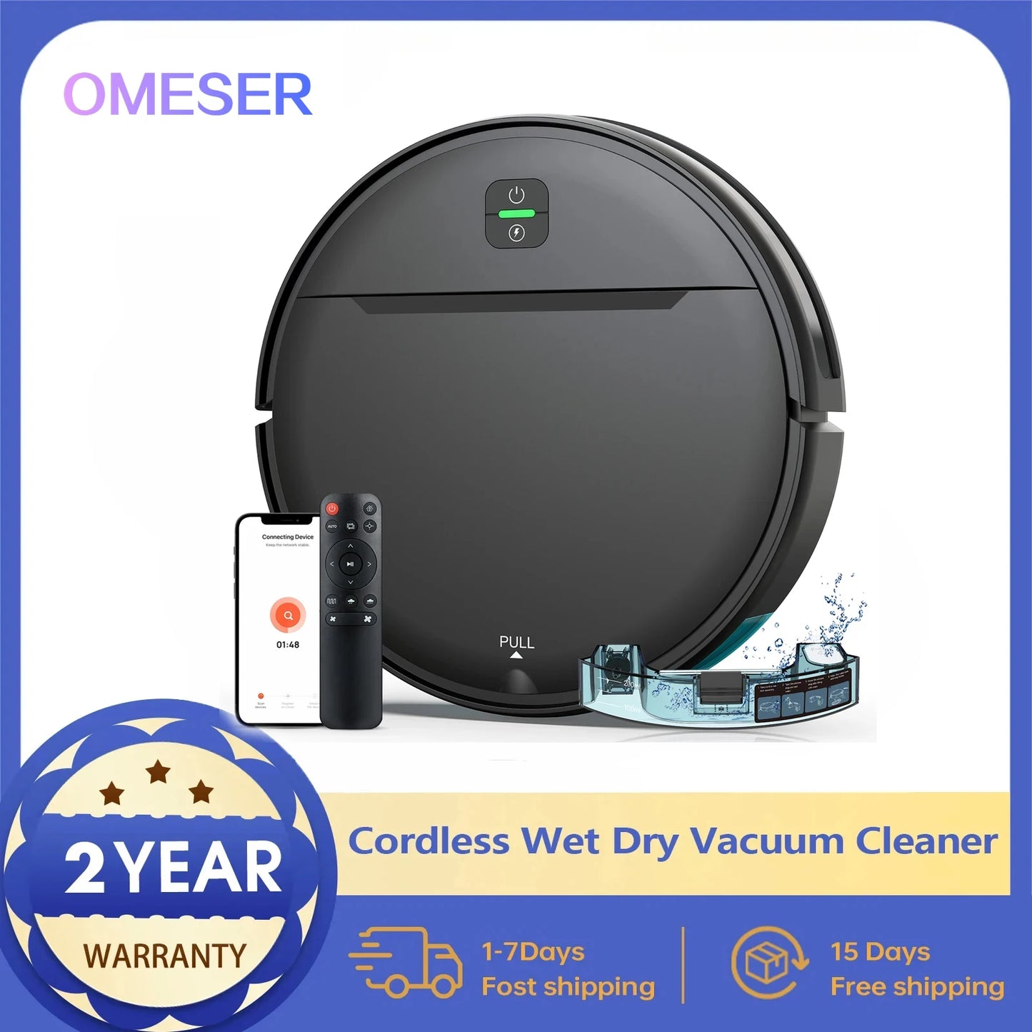 Rayfurn OMESER BR181 Robot Vacuum Cleaner 6000Pa Suction