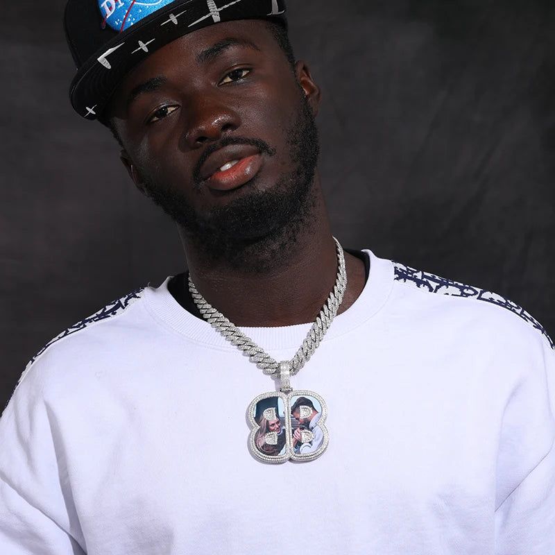 TUHE Custom Photo Pendant Necklace For Men Moissanite