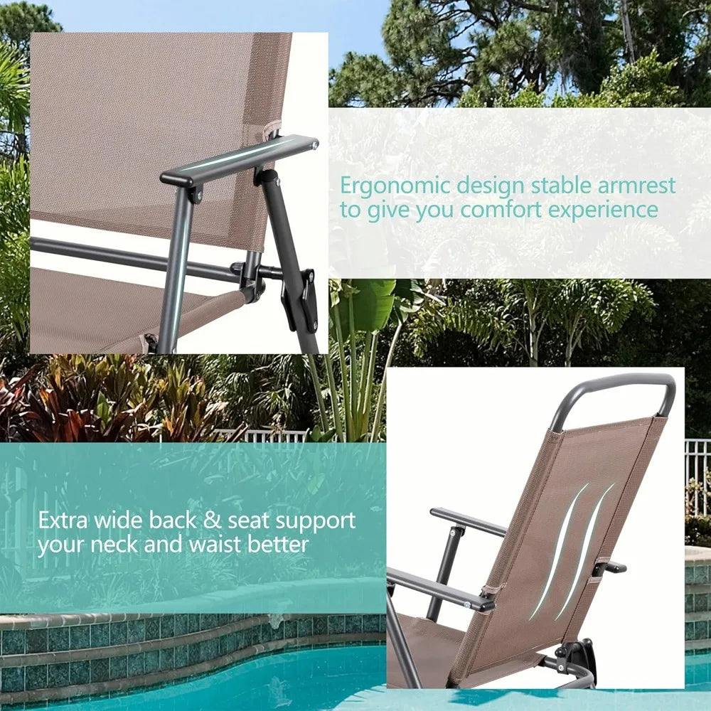 ANGDUO Folding Patio Dining Set All Weather Outdoor Table