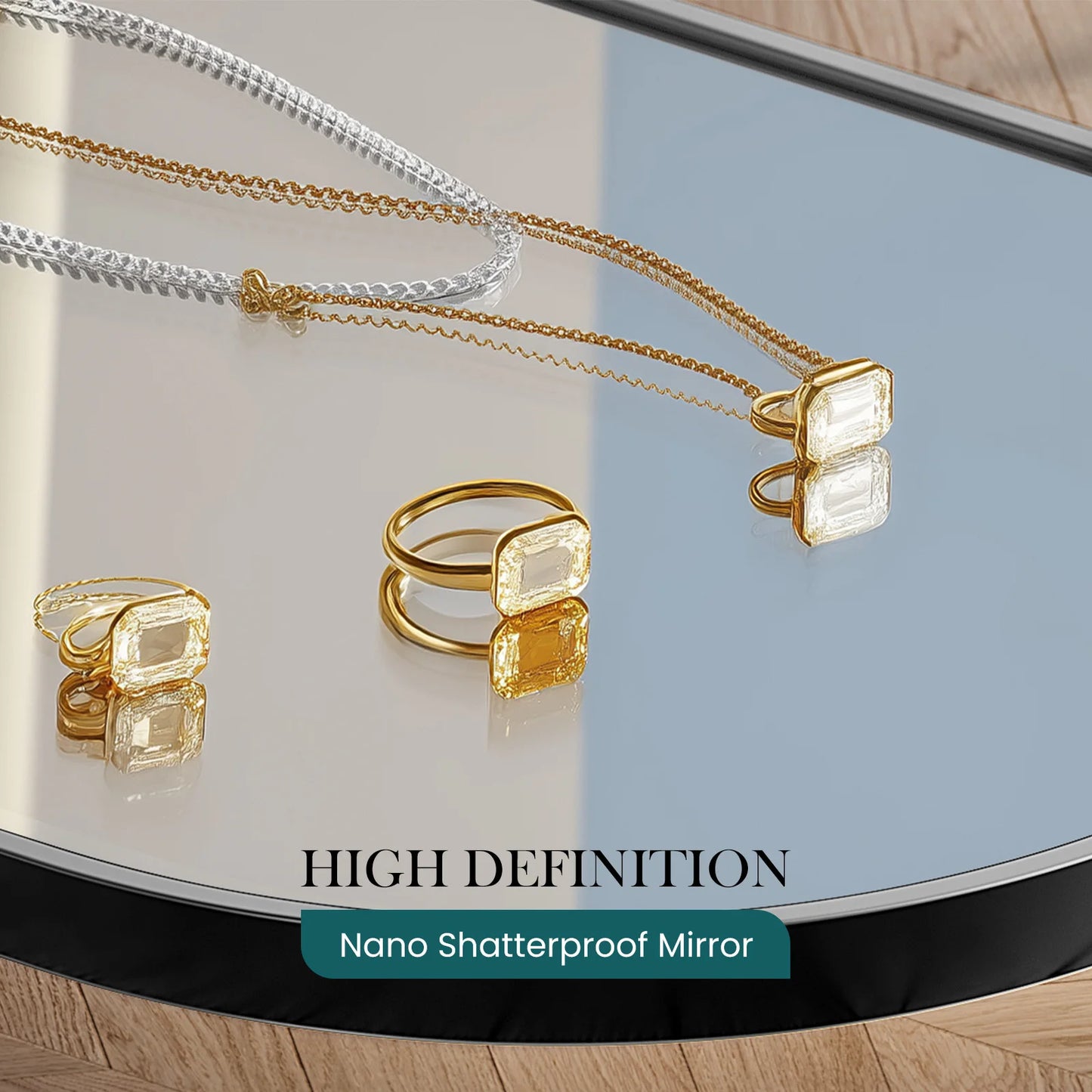 JHK Full Body Wall Mirror Aluminum Frame For Bedroom