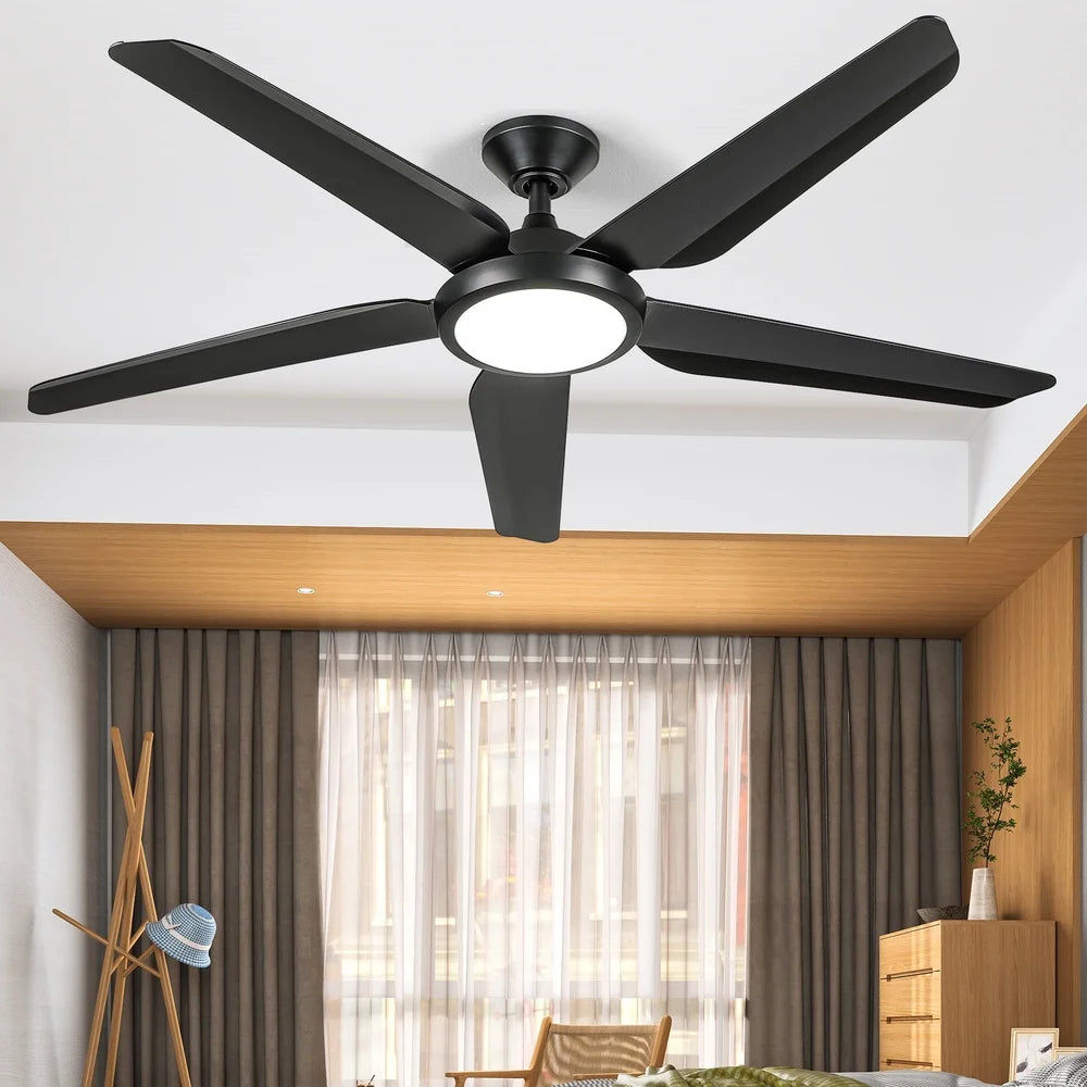 XMSJ Silent 5 Blade Ceiling Fan With Remote Light Energy
