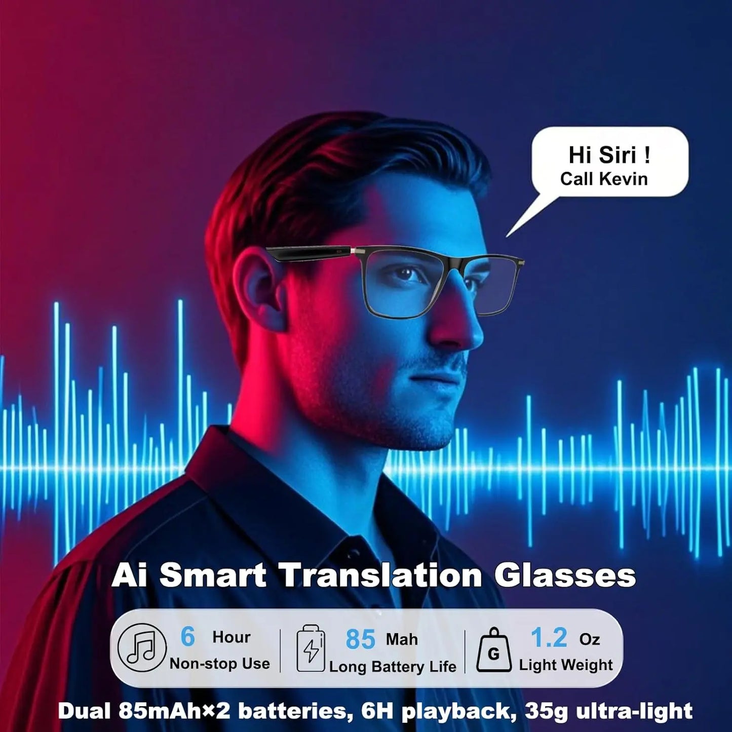 Giinova AI Translation Smart Glasses Real Time 160 Languages