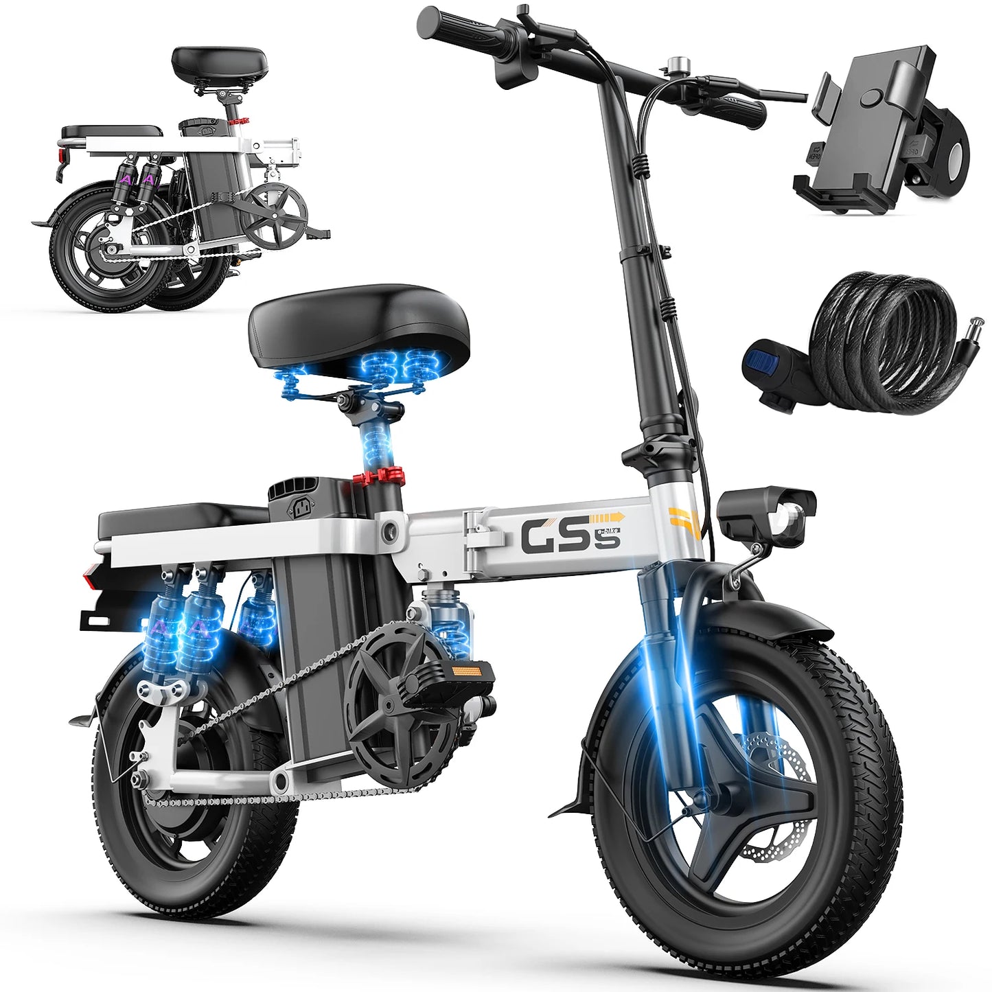 Folding Electric Bike for Adults 750W Peak Motor 48V Battery