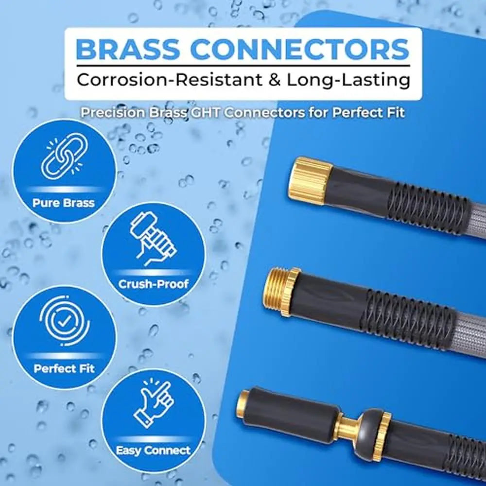 Titan Garden Hose Flexible Kink Free With Brass Connectors