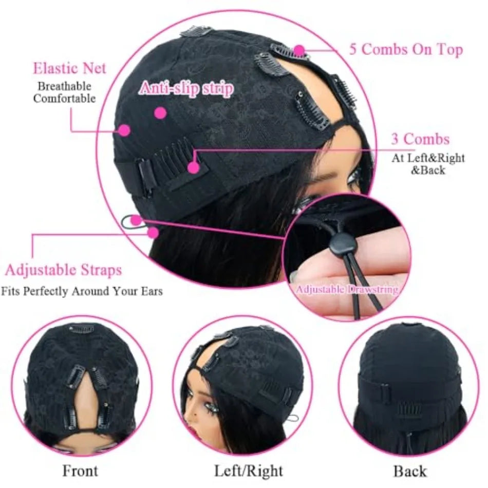 Smilegirl V Part Wig Straight Human Hair Upart For Women