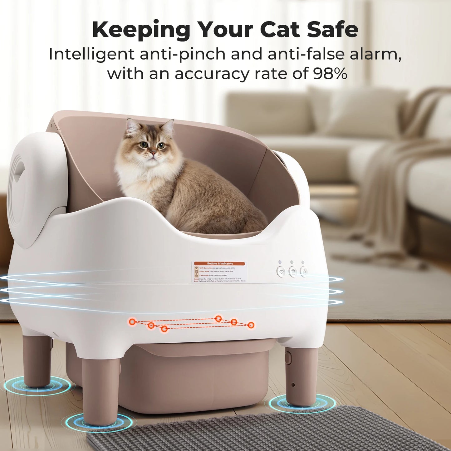 Lunapurr Self Cleaning Litter Box Cat Litter App Control