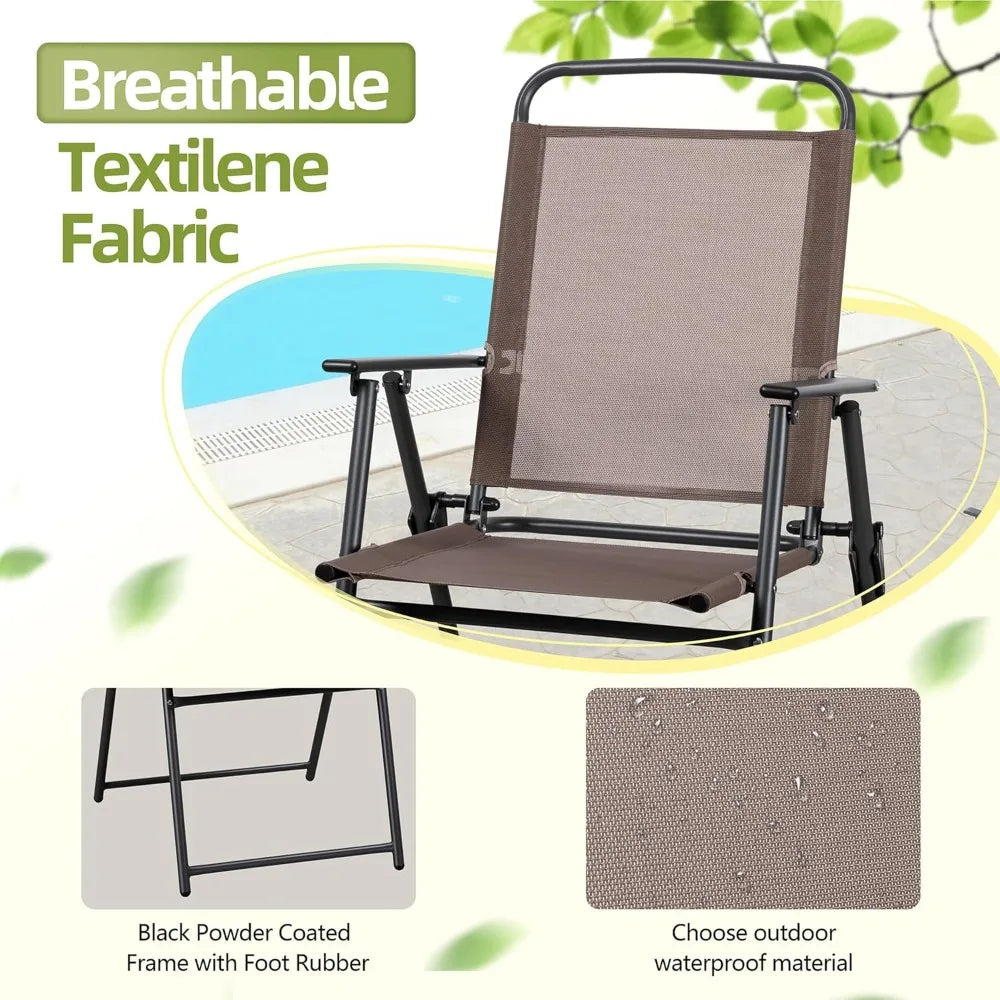 ANGDUO Folding Patio Dining Set All Weather Outdoor Table