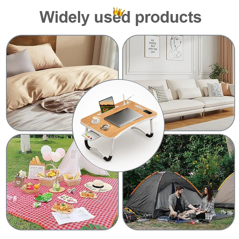 DYJ DAYIKA S Foldable Laptop Desk With USB Light Cup Holder