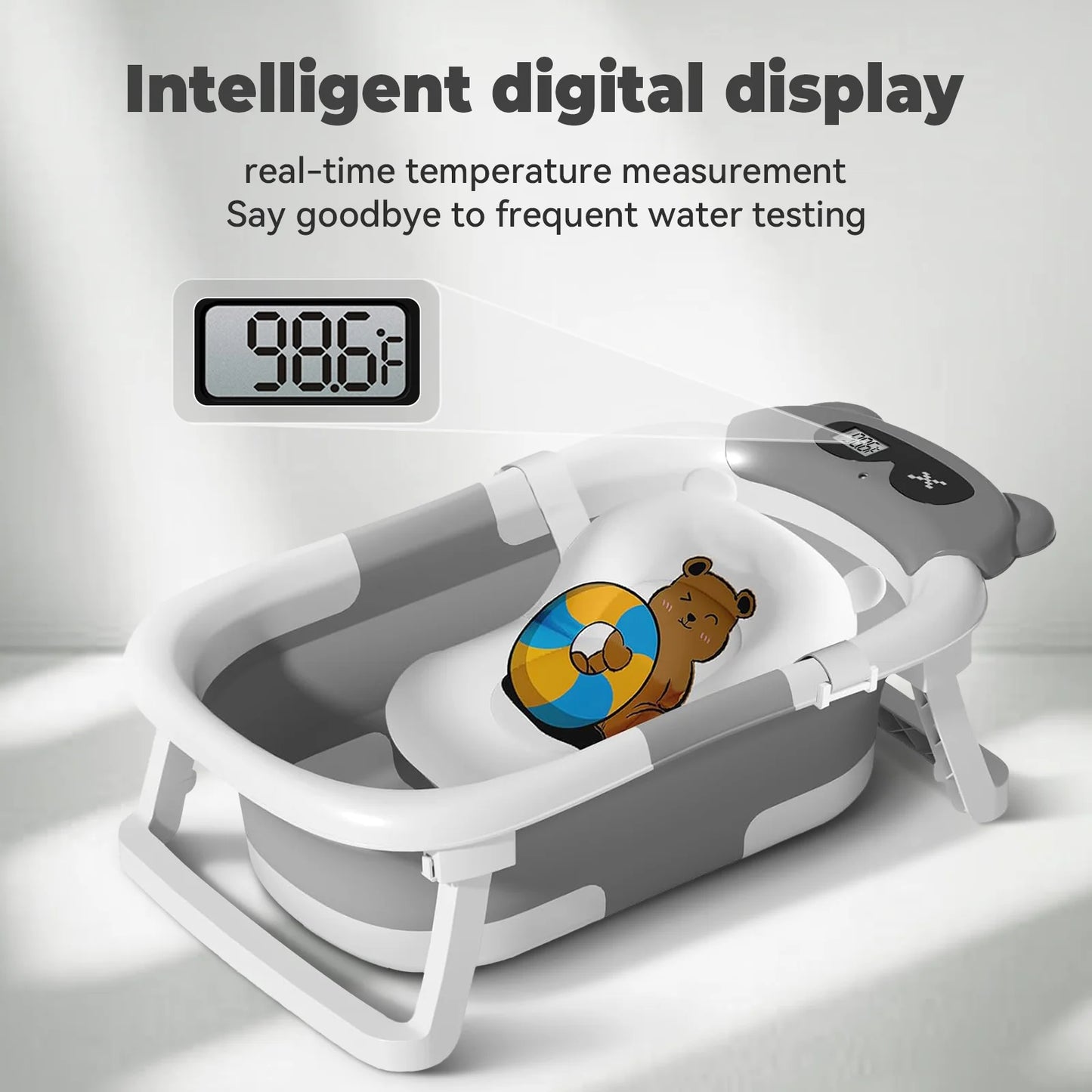 Hign-concerned Foldable Baby Tub With Soft Cushion Drain