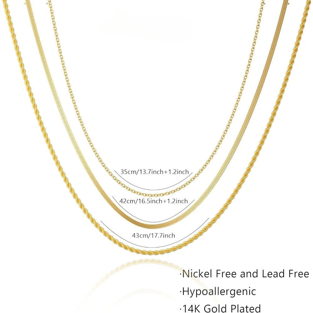 Zhejiang Women Dainty 14K Gold Plated Chunky Snake Chain Necklace