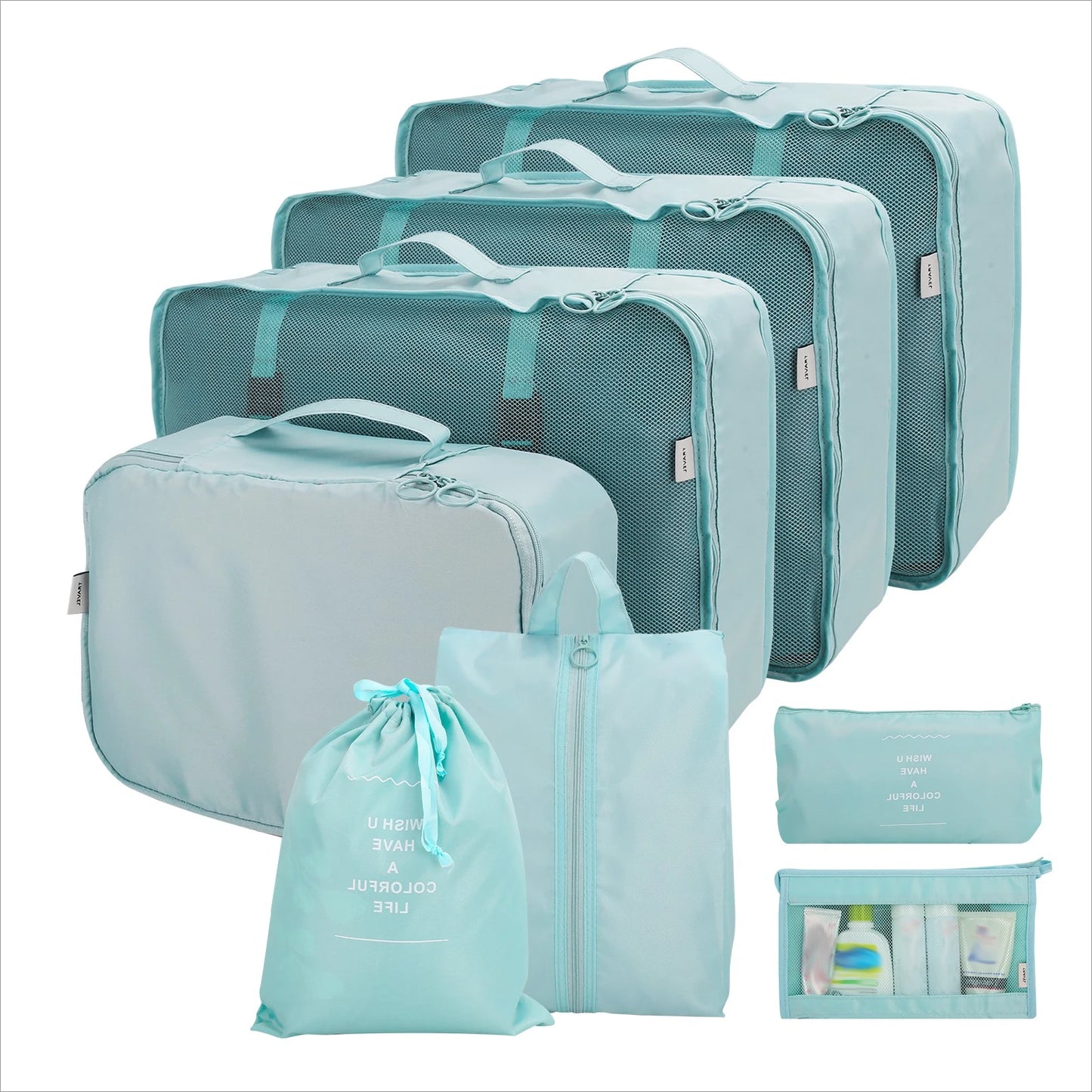 Travel Packing Cubes Organizer Set Waterproof With Shoe Bag