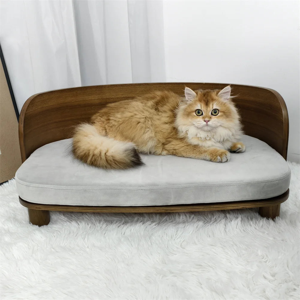 Borwartcn Elevated Dog Bed Solid Wood Legs Removable Cover